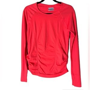 Athleta bright red orange long sleeve top